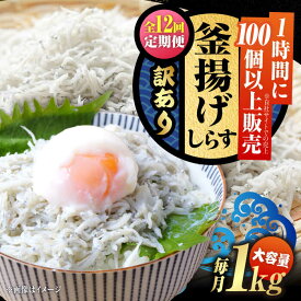 【ふるさと納税】【全12回定期便】【訳あり】鮮度抜群 ふわふわ 釜揚げしらす 1kg （業務用） しらす 釜揚げ 冷凍 シラス 小分け パック 干し 魚介類 鮮魚 海鮮 海産物 セット 詰め合わせ ギフト 広島県産 人気 送料無料 江田島/三島水産株式会社[XCN028]