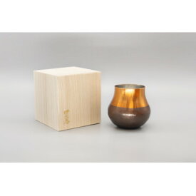 【ふるさと納税】銅蟲　伊久馬　ビアカップ　つぼ型(大)　1個_ ビールカップ 銅製 純銅 錫メッキ 槌目 手作り 職人技 保冷 泡立ち 美味しい 人気 ギフト プレゼント 贈答 酒器 広島県 海田町 日本製【1509488】