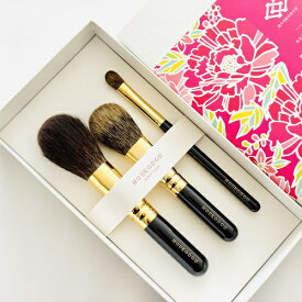 【ふるさと納税】熊野化粧筆　宙高級リス毛3本セット　メイクブラシ　熊野筆　化粧筆