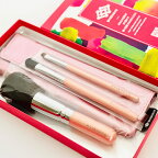 熊野化粧筆　萌人気ブラシ3本セット＆ケース　メイクブラシ　熊野筆　化粧筆