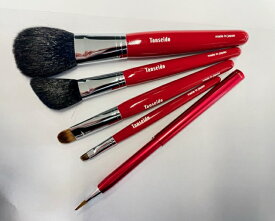 【ふるさと納税】 熊野化粧筆　グレイスセット　軸色：赤　メイクブラシ　熊野筆　化粧筆