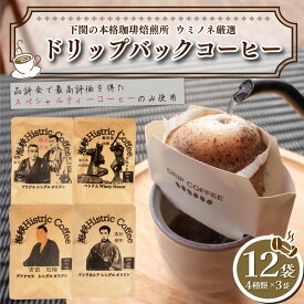 【ふるさと納税】 ドリップバック 4種 10g×12袋 コーヒー 珈琲 ドリップ ブラジル ベトナム グアテマラ インドネシア 中粗挽き 飲み比べ 個包装 ドリップバックコーヒー アウトドア キャンプ 自家焙煎 飲料 下関 山口