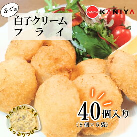 【ふるさと納税】 ふぐ 白子 クリームフライ 40個 (8個入り×5袋) 河豚 フグ 惣菜 海鮮 魚介類 濃厚 白子 フライ 揚げ物 あげもの おすすめ おかず ご飯 おつまみ 蟹屋 KNY-DS013 下関 山口 《蟹屋：KNY》