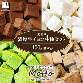【ふるさと納税】 訳あり 濃厚生チョコレート 4種セット 400g (各味100g) | 訳あり チョコレート 生チョコ 冷凍 4種 食べ比べ スイーツ カカオ スイートチョコ 大容量 簡易包装 業務用 ご家庭 お子様 おやつ 贈答 ギフト お取り寄せ わけあり ワケアリ 山口県 宇部市