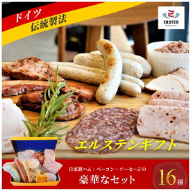 【ふるさと納税】【デリカテッセン エルステン】 エルステンギフト 16点セット　山口県 宇部市 ドイツ 食肉 マイスター 直伝 製法 自家製 ハム ベーコン国産ウィンナー ステーキ ベーコン 冷菜 詰合せ 豪華 セット 味わい 食べ比べ お酒 つまみ おもてなし ギフト 贈り物