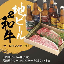 A050【ふるさと納税】山口地ビールと阿知須牛サーロインステーキセット