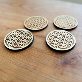 E085【ふるさと納税】 ヒノキコースター　4枚セット