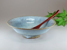 【ふるさと納税】萩焼 蒼の鉢 和食器 中鉢 ボウル どんぶり サラダボウル 皿 和皿 鉢 おしゃれ お洒落 食器 おしゃれ食器 和風食器 器 うつわ お皿 陶器 ギフト 人気 モダン 和モダン かわいい 山口県 萩市 日本製 贈り物 プレゼント 可愛い シンプル ブルー 青色 水色