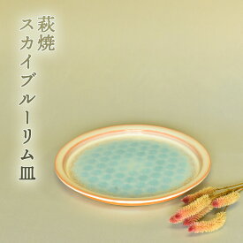 【ふるさと納税】萩焼 スカイブルーリム皿