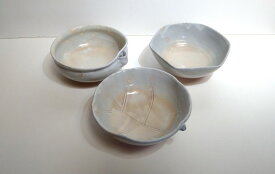 【ふるさと納税】萩焼 鉢 トリオ 木の葉＆六角＆片口