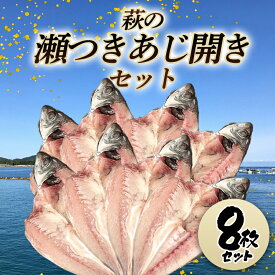 【ふるさと納税】萩の瀬つきあじ開きセット(8尾入り) 国産 日本産 食品 グルメ 料理 おかず 惣菜 お弁当 非常食 保存食 ご飯のお供 ごはん ご飯 食卓 山口県 萩市 美味しい おいしい プレゼント ギフト プチギフト 贈り物 お中元 人気 おすすめ 贈答用 お祝い 出産祝い