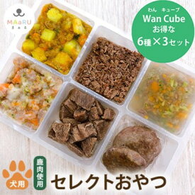 【ふるさと納税】犬用 ペットフード おやつ わんちゃん お楽しみ Wan Cube BOX 6種×3セット　【 加工食品 手作り 無添加 健康 鹿肉 ヘルシー お肉 DHA フレーク 豆腐 低カロリー 野菜 栄養補助 】