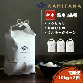 【ふるさと納税】定期便 三品種 米 令和7年 10kg×3回 コメ こめ 萩産 KAMITAMA