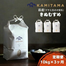 【ふるさと納税】定期便 3か月 きぬむすめ 令和7年 10kg 米 コメ こめ 萩産 KAMITAMA