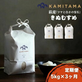 【ふるさと納税】定期便 3か月 きぬむすめ 令和7年 5kg 米 コメ こめ 萩産 KAMITAMA