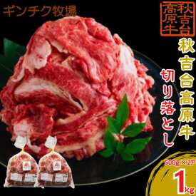 【ふるさと納税】秋吉台高原牛 切り落とし 合計約1kg (約500g×2)_ 牛肉 切り落とし 肉 和牛 高原牛 国産 産地直送 もも 肩 バラ 小分け 500g 冷凍 秋吉台高原牛 山口県 1kg 使いやすい 牛丼 肉じゃが 切り落し 便利 【配送不可地域：離島】【1493584】