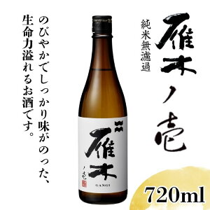 【ふるさと納税】雁木 純米無濾過生原酒 ノ壱 720ml【八百新酒造(株)】