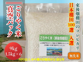 【ふるさと納税】※令和6年度産先行予約※ お米 米 こめ 無洗米 無洗米真空パック 白米 こしひかり コシヒカリ ごりやく米「東後畑棚田こしひかり」 無洗米 9kg (無洗米真空パック1.5kg×6個) 小分け 真空 真空パック おにぎり 棚田 棚田米 長門市 (1352)