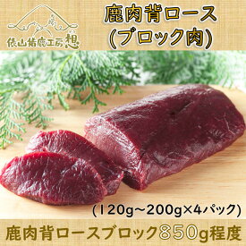 【ふるさと納税】ジビエ 鹿肉 背ロース ブロック肉 「鹿肉背ロース（ブロック肉）850g程度」 精肉　(120g〜200g×4パック)　ヘルシー（1046）