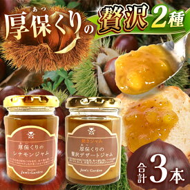 【ふるさと納税】期間限定 2種 の 厚保くり 贅沢 ジャム 130g瓶×3本 先行予約 (2025年10月頃より発送予定)｜ 厚保 栗 くり クリ プレーン ジャム シロップ 食品 パン 美祢市 美祢 山口
