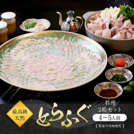 【ふるさと納税】★最高級天然とらふぐ料理2箱セット(4～5人前)【配達不可地域有】