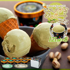 【ふるさと納税】【数量限定】ピスタチオ ジェラート 121ml×8個（2種各4個）食べ比べ【アイス スイーツ 人気 デザート 冷凍 氷菓子 小分け セット 詰め合わせ イタリア シチリア産 豆乳 ピスタチオ】 | お菓子 菓子 おかし スイーツ デザート 食品 人気 おすすめ 送料無料