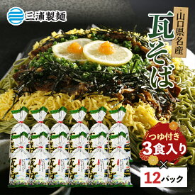 【ふるさと納税】みうらの瓦そば3食入り つゆ付き 12パックセット 蕎麦 そば 瓦そば つゆ セット 抹茶 蒸し麺 麺 麺類 食品 F6L-035