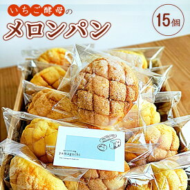 【ふるさと納税】いちご酵母のメロンパン15個【Yamaguchi】A-11