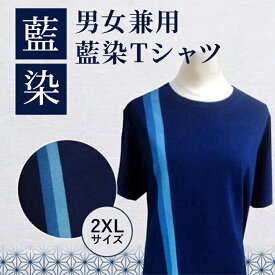 【ふるさと納税】 Tシャツ 2XLサイズ ファッション おしゃれ オシャレ 服 シャツ コットン プレゼント ギフト 贈り物 贈答 男女兼用 藍染 徳島