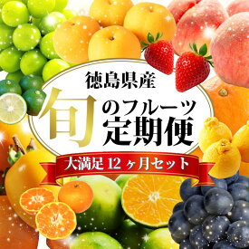 【ふるさと納税】 フルーツ 定期便 12ヶ月 果物 季節 旬 詰め合せ 国産 おまかせ 産地直送 シャインマスカット すだち いちご みかん キウイ 不知火 桃 デラウェア ピオーネ 梨 柿 あたご柿 徳島