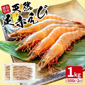 【ふるさと納税】 えび 足赤海老 1kg(500g×2）冷凍 急速冷凍 鮮度そのまま 海老 お正月 刺身 甘い エビフライ 塩焼き 殻付き プリプリ ebi エビ 天然えび 徳島県