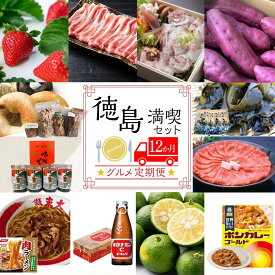 【ふるさと納税】徳島満喫セット グルメ定期便 (12ヶ月) | 徳島 特産 いちご すだち 芋 さつまいも 海苔 パン ラーメン レトルトカレー ボンカレー わかめ 阿波牛 牛肉 ベーグル パン 人気