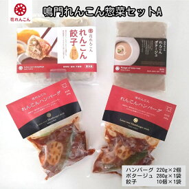 【ふるさと納税】鳴門れんこん冷凍惣菜セットA | 花れんこん 蓮根 レンコン 徳島 ハンバーグ ポタージュ 餃子 レトルト おかず 惣菜 総菜