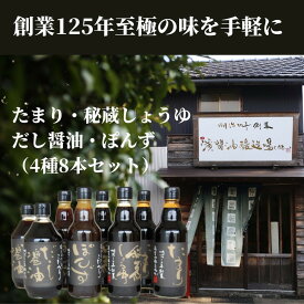 【ふるさと納税】 調味料セット 8本 4種 × 2本 詰め合わせ 徳島県 調味料 醤油 しょうゆ だし醤油 たまり醬油 ポン酢 贈答 ギフト プレゼント