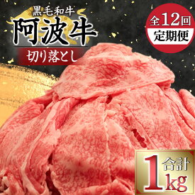 【ふるさと納税】 【定期便 12回】 定期便 12回 切り落とし 計 12kg 1kg×12ヵ月 冷凍 国産 黒毛和牛 阿波牛 すき焼き BBQ バーベキュー ロース モモ カタ 厳選 お肉 ギフト 贈答 お歳暮 プレゼント ※北海道・沖縄・離島への配送不可