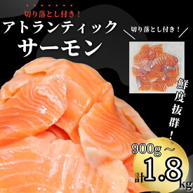 【ふるさと納税】 ★数量限定★ サーモンの本場ノルウェー産! サーモン 900g～1.8kg (切り落とし付き) アトランティックサーモン 鮭 さけ 刺し身 海鮮 米 ご飯 と一緒に 徳島 小松島市 【北海道・東北・沖縄・離島への配送不可】