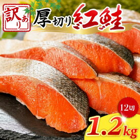 【ふるさと納税】 訳あり 紅鮭 切り身 厚切り 1.2kg 天然 甘塩 塩紅鮭 鮭 さけ しゃけ サケ シャケ 切身 カマ レンジ サーモン 塩 魚 焼き魚 海鮮 魚介 魚介類 家庭用 冷凍 徳島 小松島