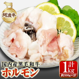 【ふるさと納税】 ホルモン ミックス 計 1kg 500g × 2袋 阿波牛 黒毛和牛 冷凍 焼肉 焼き肉 BBQ もつ鍋 バーベキュー 1キロ ※離島への配送不可 【北海道・東北・沖縄・離島への配送不可】