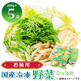 【ふるさと納税】冷凍野菜ミックス(お鍋用)(二人前)200g×5袋【配送不可地域：離島】【1233927】