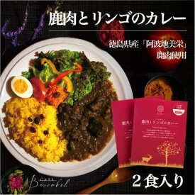 【ふるさと納税】阿波地美栄　鹿肉とリンゴのカレー(2食)【1501157】