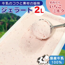 【ふるさと納税】 ジェラート 業務用 2L いちごミルク アイスクリーム アイス デザート いちご 苺 果肉入り イチゴミルク フルーツ 果物 国産 牛乳 ミルク クリーム スイーツ 菓子 洋菓子 おやつ パーティー ギフト 徳島県 吉野川市