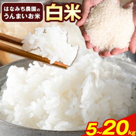 【ふるさと納税】はなみち農園のうんまいお米・白米 令和5年産 5kg 10kg 20kg 白米 美馬市産 実森ラボラトリー株式会社 自家製小麦のお店mimori《30日以内に発送予定(土日祝除く)》 送料無料 徳島県 美馬市