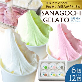 【ふるさと納税】ジェラート アイス スイーツ SANAGOCHI GELATO 6個 または 12個 株式会社クリスティーヌ 《30日以内に出荷(土日祝除く)》 徳島県 佐那河内村 お菓子 ご褒美 プレゼント いちご チョコ ピスタチオ ミルク 送料無料 【配送不可地域あり】(離島)