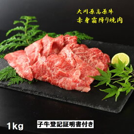 【ふるさと納税】大川原高原牛　赤身・霜降り焼肉　1kg