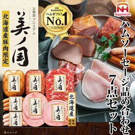 【ふるさと納税】019-101 北海道 プレミアム 美ノ国 ブロック ＆ スライス 7点セット ｜ 日本ハム 北海道産豚肉使用 国産 熟成 贈答 ギフト 中元 歳暮 ※離島への配送不可 ※2025年11月下旬～12月下旬頃に順次発送予定