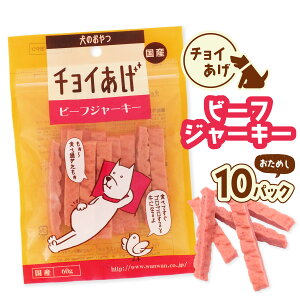 【ふるさと納税】チョイあげ ビーフジャーキー 10パック 1袋60g 10P わんちゃんのおやつ ペット用 おやつ ごほうび しつけ ペットフード トリーツ