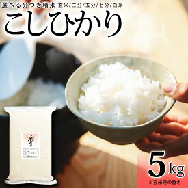 【ふるさと納税】 こしひかり 玄米時重量 5kg 分づき米 対応可 真空パック コシヒカリ 米 簡易梱包 エコ梱包
