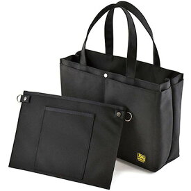 【ふるさと納税】サコッシュにもなる仕切り付きポケットトート／A4　バンナイズ バリスティック ナイロン ブラック PC収納 機能的 ノートPC収納 仕切り カバン バッグ ファッション トートバッグ