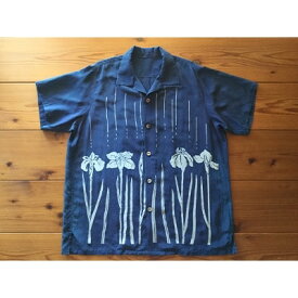 【ふるさと納税】藍染めのアロハシャツ(菖蒲)【1128217】