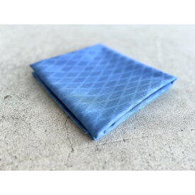 【ふるさと納税】麻混の藍染め格子柄ハンカチ【1455883】